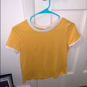 Yellow cropped t-shirt